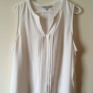 White XXL Pleat Detail Tank